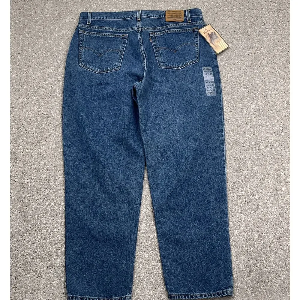 Levis 545 Jeans Men ACTUAL W38 L31 Blue Loose Fit Classic Denim Bat Wing NWT VTG